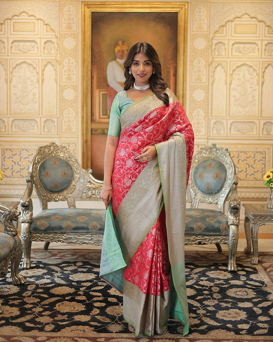 Red Color Kanjivaram Soft Silk Saree