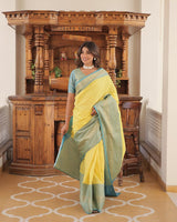 Yellow Color Kanjivaram Soft Silk Saree