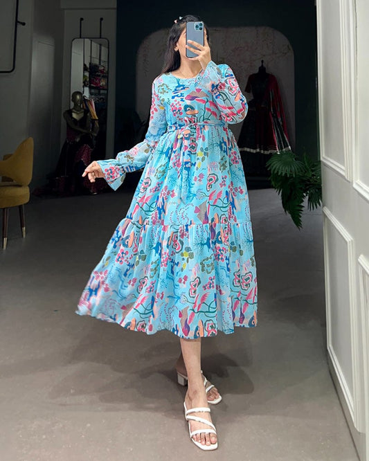 3 Color Floral Printed Georgette Tunic