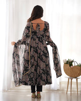 Black Color Georgette Three Piece Anarkali Suit