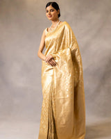 Chikoo Color Banarasi Jacquard Soft Silk Saree