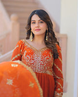 Fenta Color Fendi Embroidered Gown