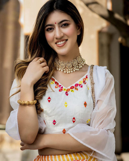 Multi Color Digital Print Art Silk Lehenga Choli