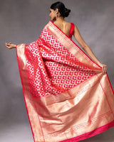 Red Color Banarasi Jacquard Soft Silk Saree