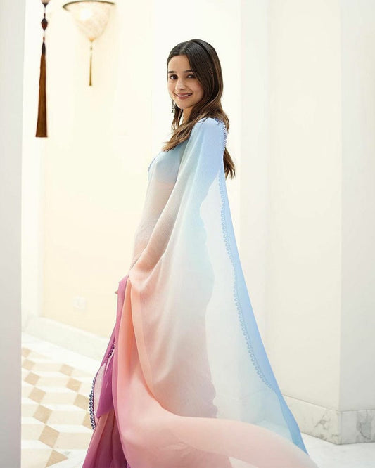 Alia Bhatt Inspired Pre Drapped Saree