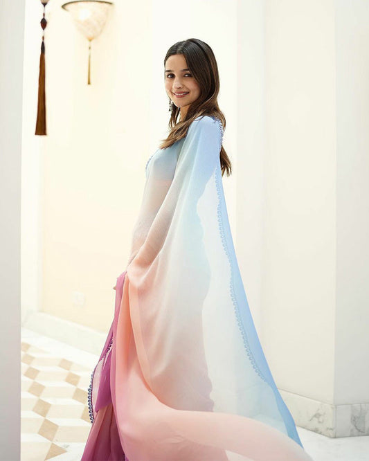 Alia Bhatt Inspired Pre Drapped Saree