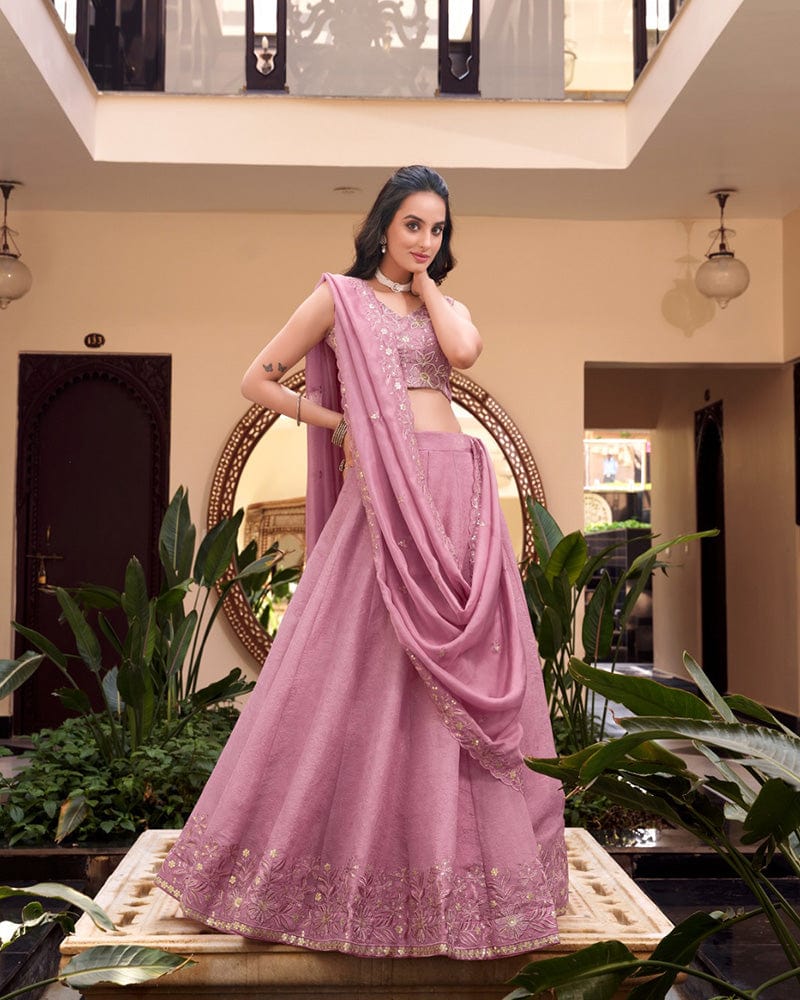 Pink Color New Crush Embroidered Lehenga Choli