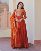 Fenta Color Fendi Embroidered Gown