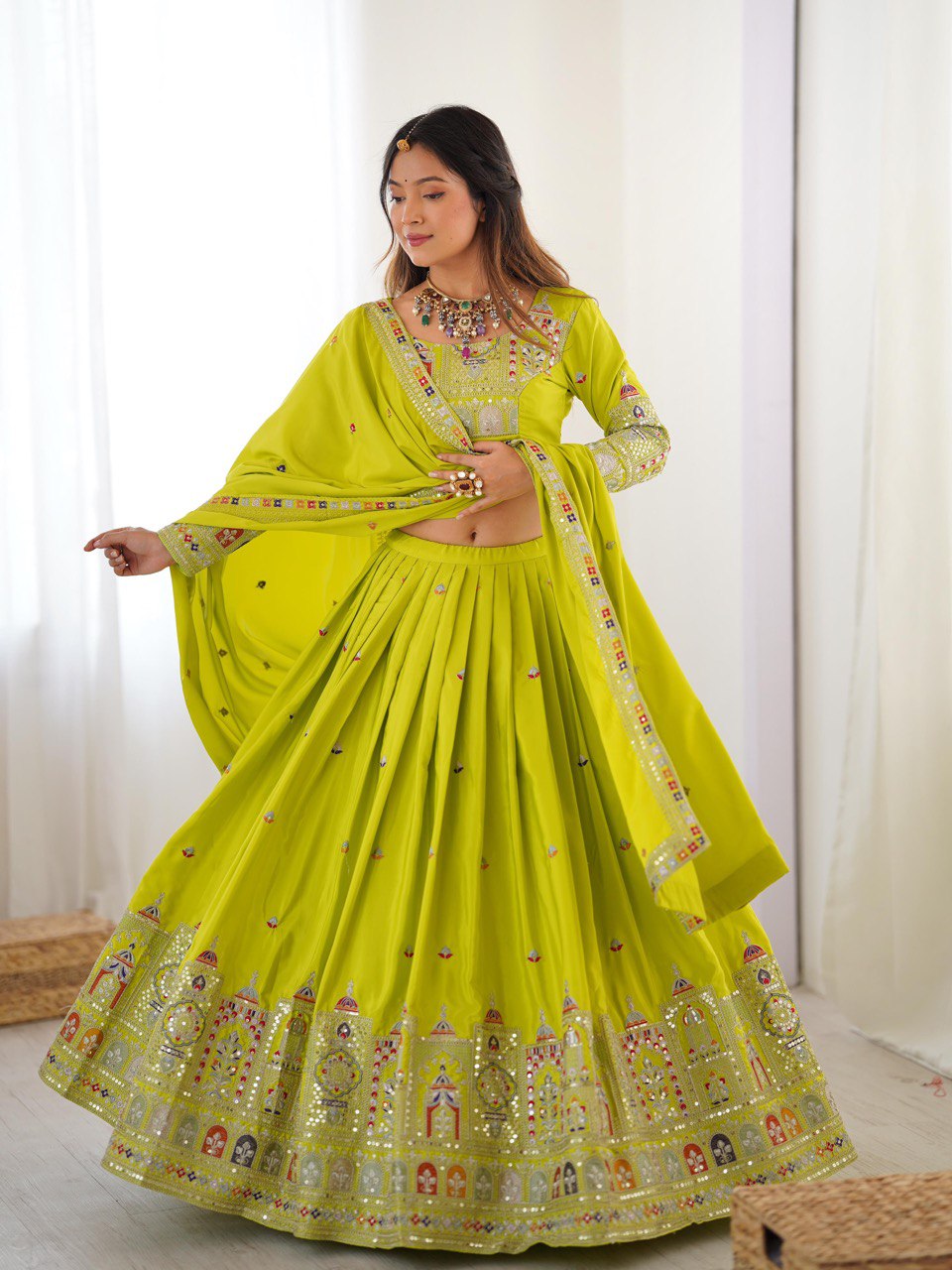 Designer Crepe Silk Chaniya Choli for Navratri
