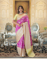 Pink Color Kanjivaram Soft Silk Saree