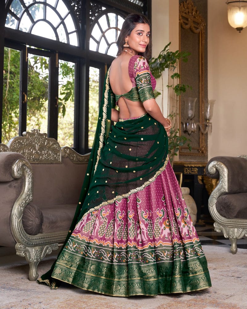 Pink Color Kanchipuram Lehenga Choli