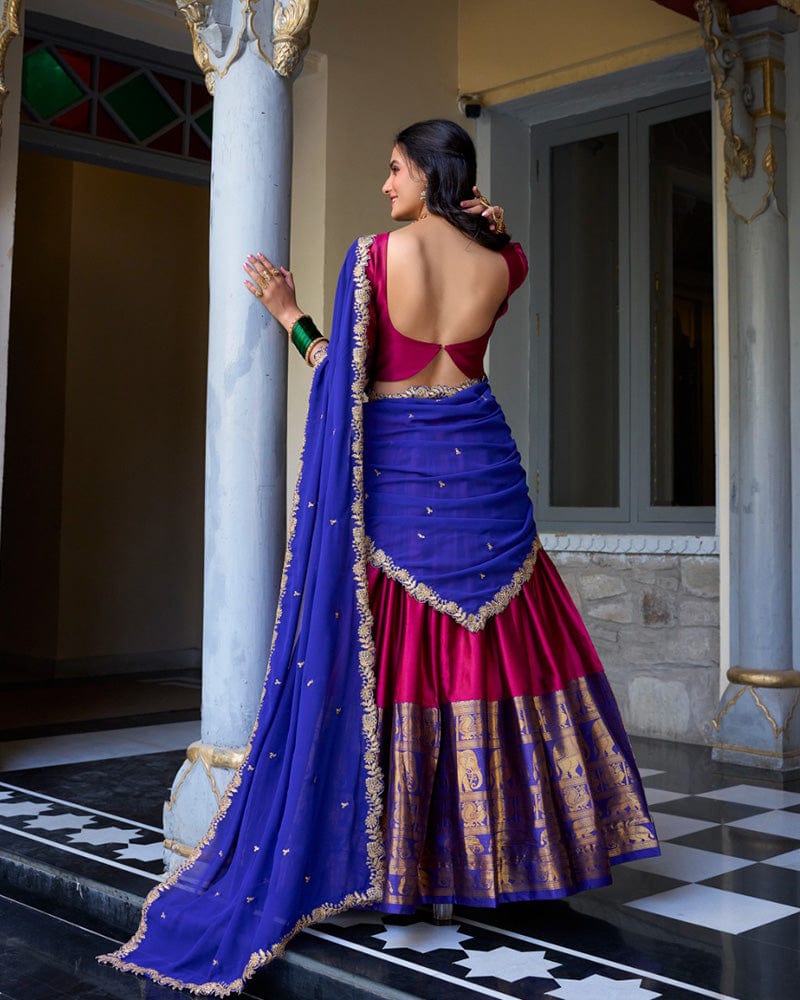 Pink Color Narayan Pattu Silk Designer Lehenga Choli