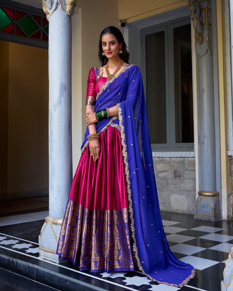 Pink Color Narayan Pattu Silk Designer Lehenga Choli