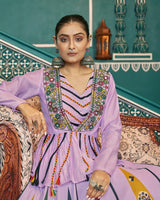 Lavender Color Maska Silk Navratri Lehenga Choli
