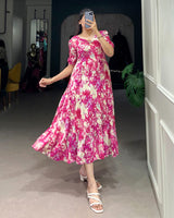 4 Color Printed And Foil Work Rayon Tunic