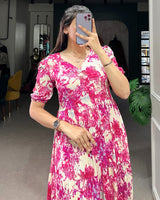4 Color Printed And Foil Work Rayon Tunic