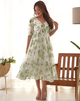 Pista Color Georgette Floral Printed Tunic
