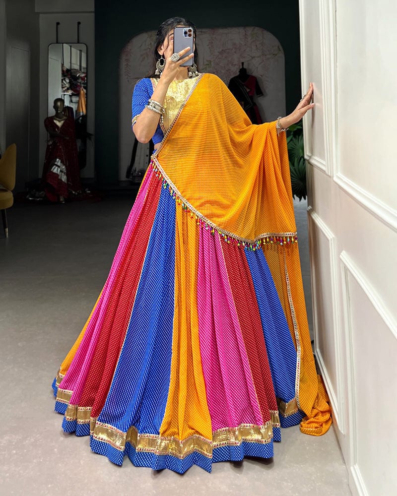 Multi Color Georgette Navratri Lehenga Choli