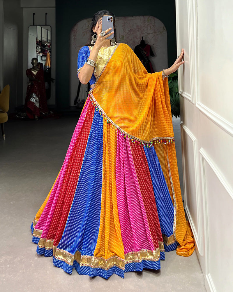 Multi Color Georgette Navratri Lehenga Choli