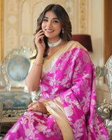 Pink Color Kanjivaram Soft Silk Saree