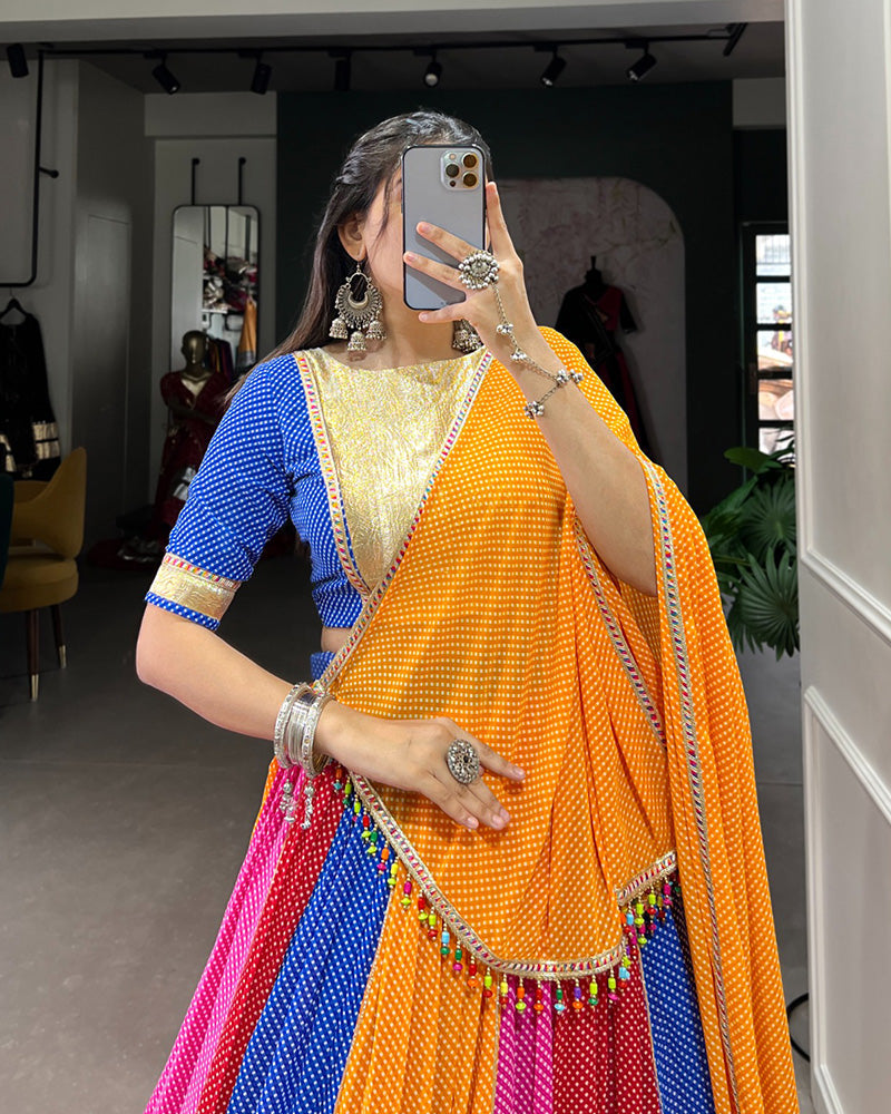 Multi Color Georgette Navratri Lehenga Choli