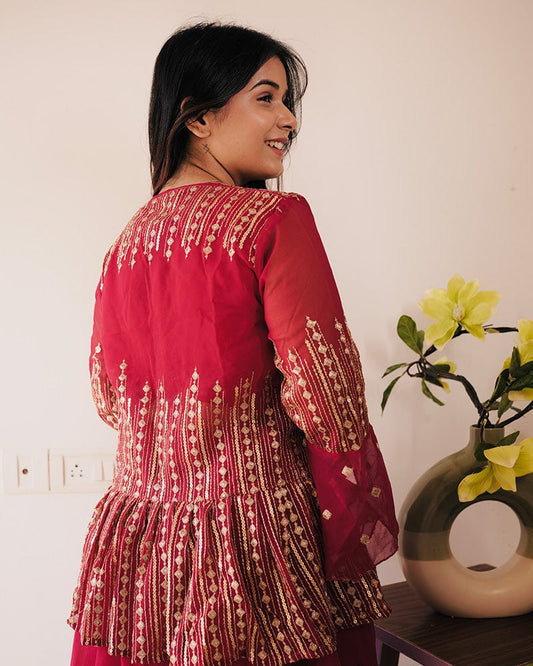 Rani Pink Color Georgette Embroidered Lehenga Choli