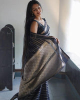 Black Color Soft Silk Saree