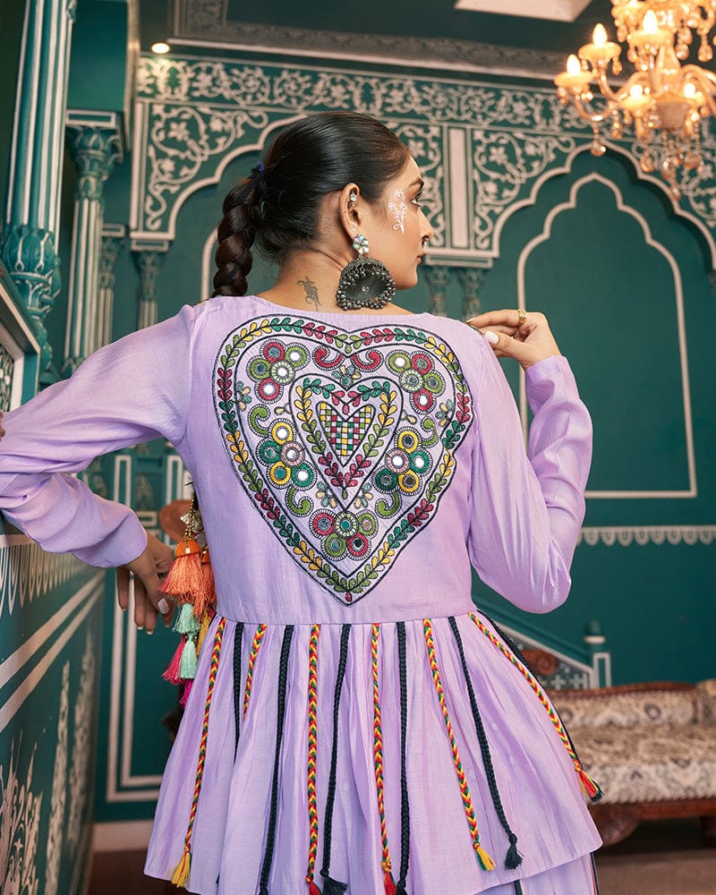 Lavender Color Maska Silk Navratri Lehenga Choli