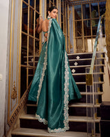 Teal Green Color Gold Crush Lehenga Choli