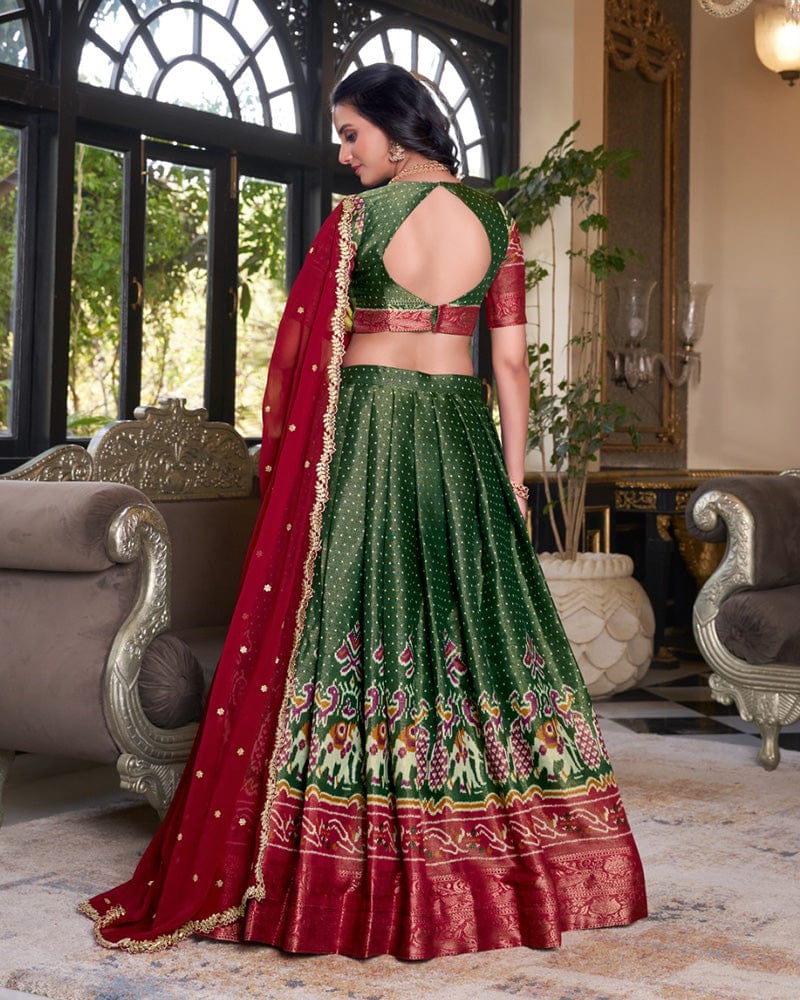 Green Color Kanchipuram Lehenga Choli