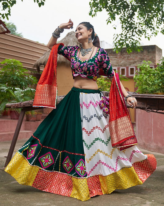 Multi Color Viscose Rayon Navratri Lehenga Choli