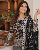 Black Color Three Piece Gharara Suit