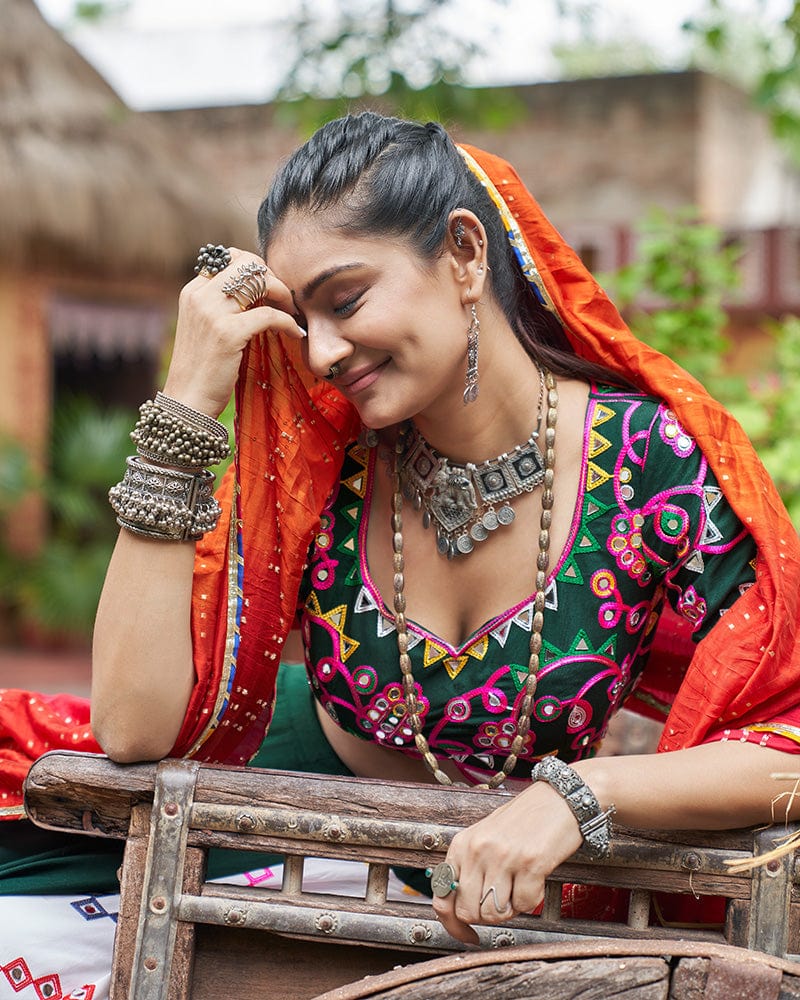 Multi Color Viscose Rayon Navratri Lehenga Choli