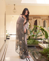 Chikoo Color Weightless Marble Saree