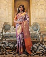 Purple Color Kanjivaram Soft Silk Saree