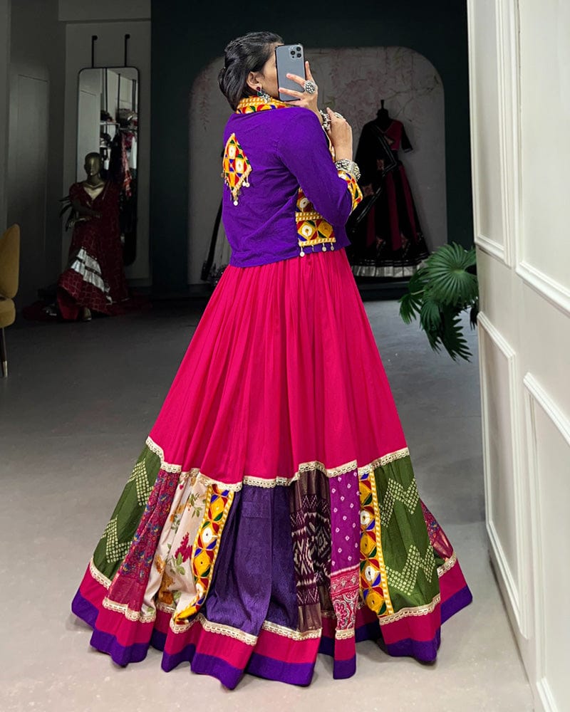 Pink Color Pure Rayon Navratri Lehenga Choli