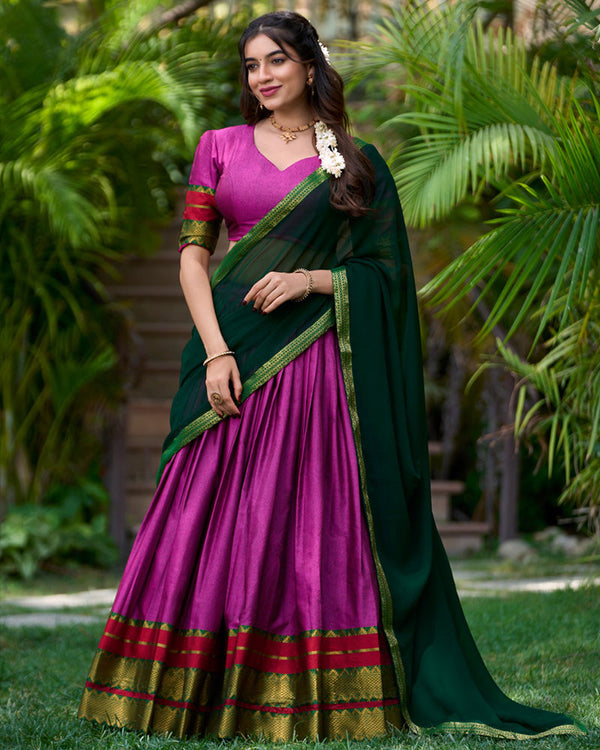Pink Color Poly Cotton Lehenga Choli