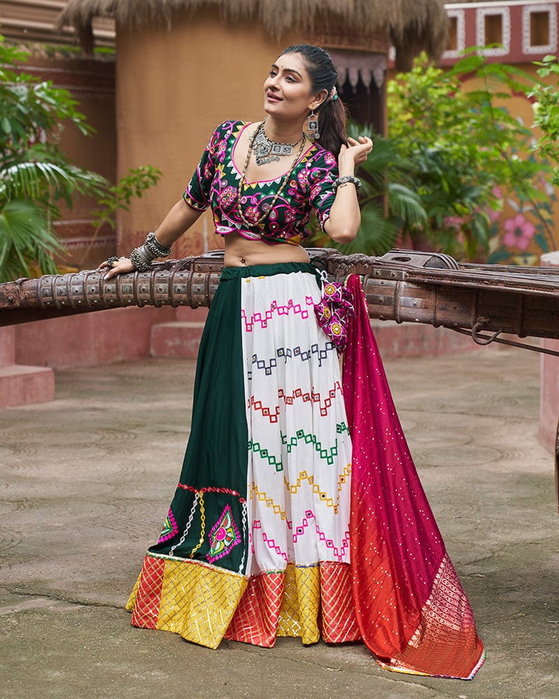 Multi Color Viscose Rayon Navratri Lehenga Choli