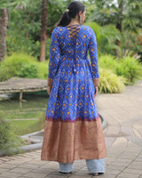 Blue Color Cotton Printed Navratri Kurti