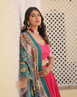 Pink Color Jacquard Lehenga Choli With Gaji Silk Dupatta