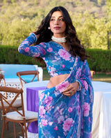 Blue Color Weightless Marble Saree