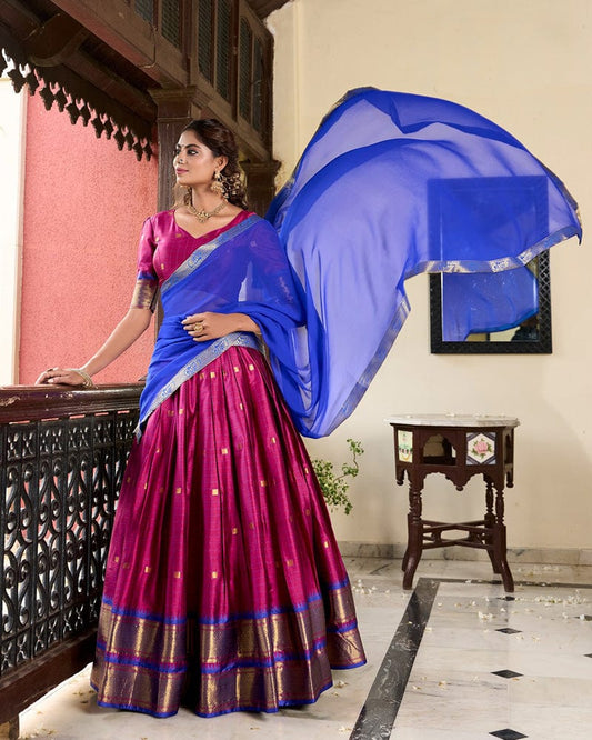 Pink Color Cotton Silk Designer Lehenga Choli