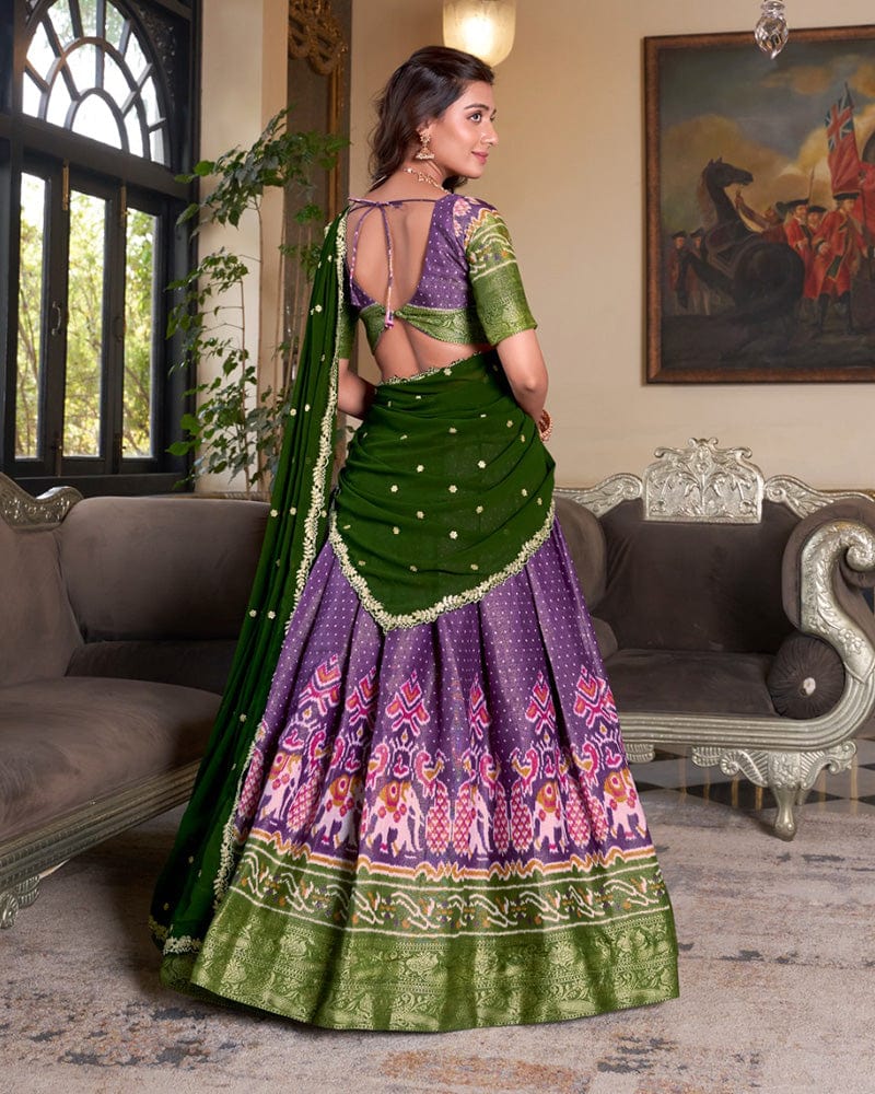 Purple Color Kanchipuram Lehenga Choli