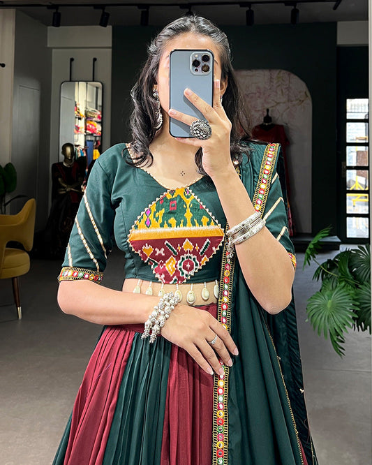 Maroon Color Rayon Printed Navratri Lehenga Choli