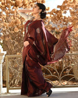 Maroon Color Banarasi Soft Silk Saree