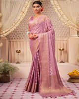 Lavender Color Banarasi Jacquard Soft Silk Saree