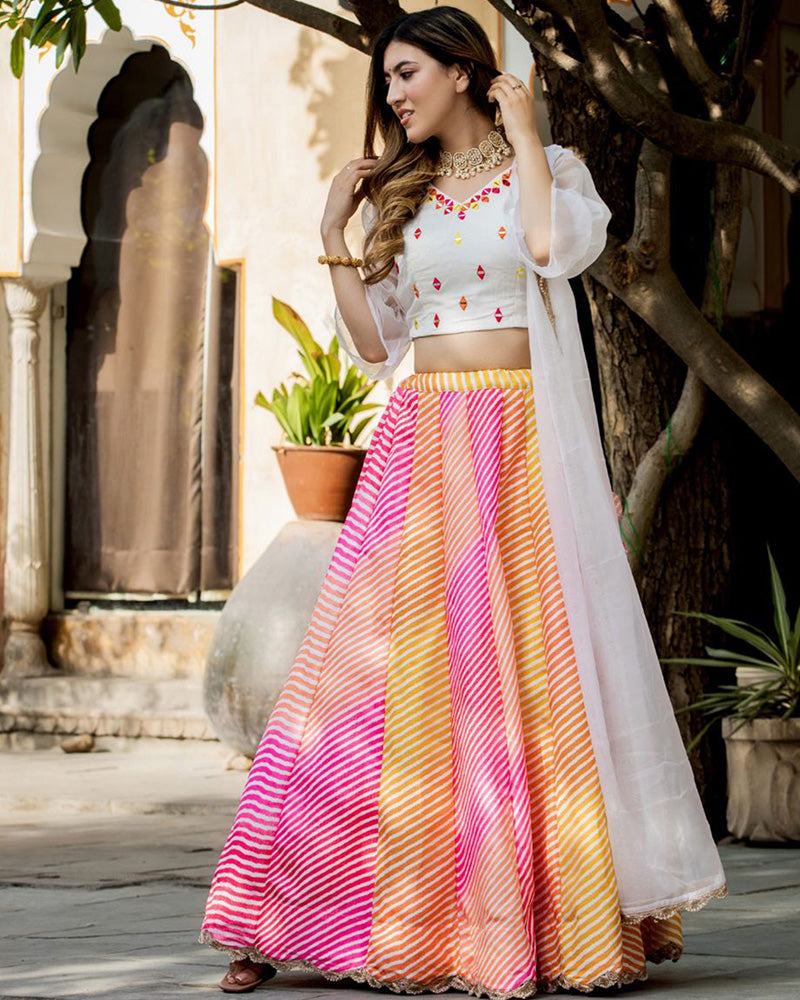 Multi Color Digital Print Art Silk Lehenga Choli