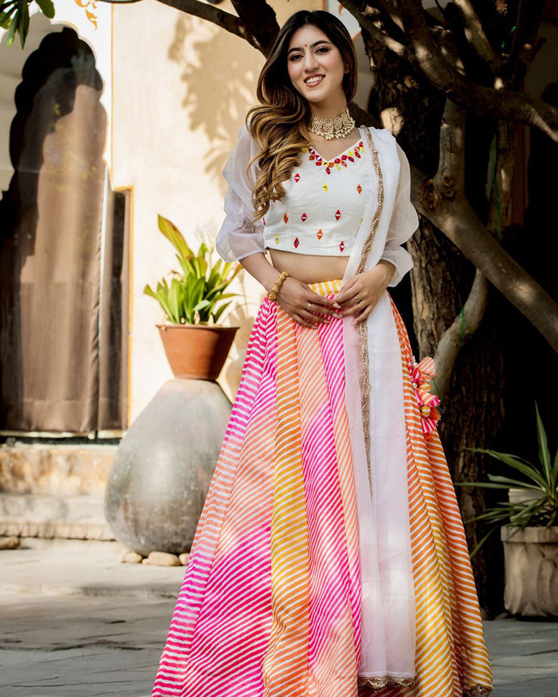 Multi Color Digital Print Art Silk Lehenga Choli