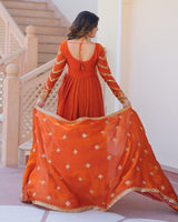 Fenta Color Fendi Embroidered Gown