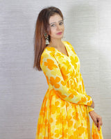 Yellow Color Georgette Three Piece Anarkali Suit